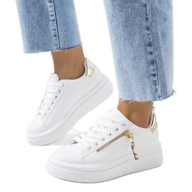 Tamis-Sneakers für Damen in Weiß und Gold golden