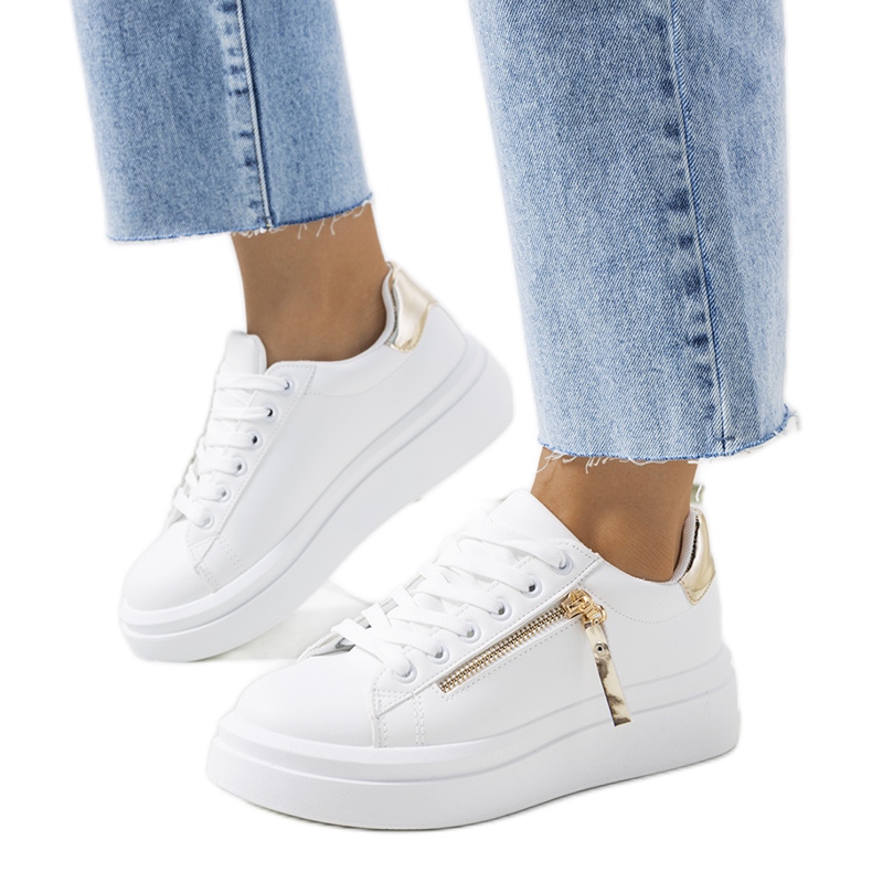 Tamis-Sneakers für Damen in Weiß und Gold golden