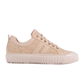 Marco Shoes Turnschuhe mit natürlichem Bast beige