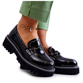 S.Barski Lacklederschuhe mit schwarzer Adison-Dekoration