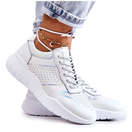 S.Barski Klassische Damen-Sneaker Weiß Carly