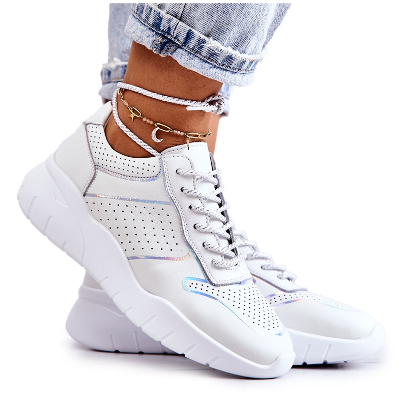 S.Barski Klassische Damen-Sneaker Weiß Carly