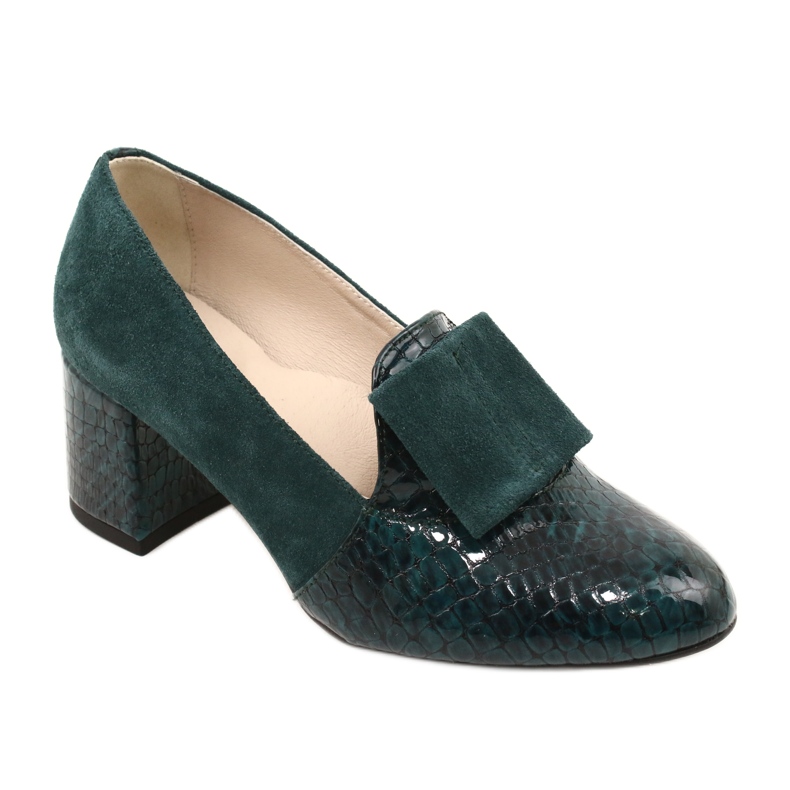 PA2 Diana Suede Green Snakeskin Pumps grün
