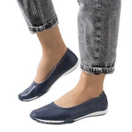 Simge marineblaue Ballerinas aus Leder