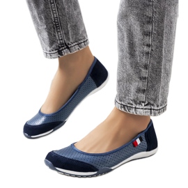 Ballerinas aus marineblauem Leder von Kester