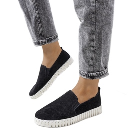 Madiha Sneakers aus schwarzem Leder