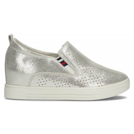 Lederschuhe Filippo DP1356 / 22 Si Silber