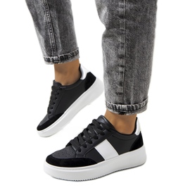 Schwarze Damenturnschuhe von Ontario silber-