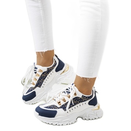 Weiß-marineblauer Damen-Sneaker von Remmers