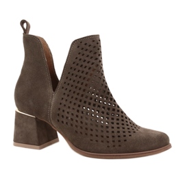 Lewski Shoes Durchbrochene Wildlederstiefel Lewski Schuhe 3165 Erdvelours mehrfarbig