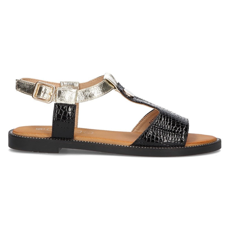 Filippo DS2099 / 22 Bk schwarze Sandalen golden