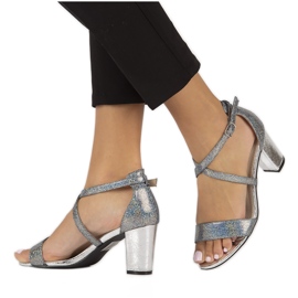 Filippo DS1276 / 22 Si silberne Sandalen grau