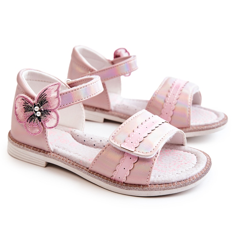 PJ2 Kindersandalen mit Schmetterling Rosa Nicoll