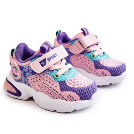 PJ2 Sportschuhe für Kinder mit Klettverschluss Rosa-Violett Lillo