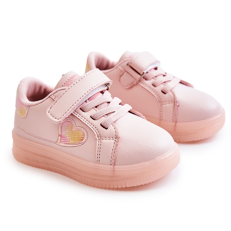 PA1 Sportschuhe aus Leder für Kinder mit Klettverschluss Pink Baylene rosa