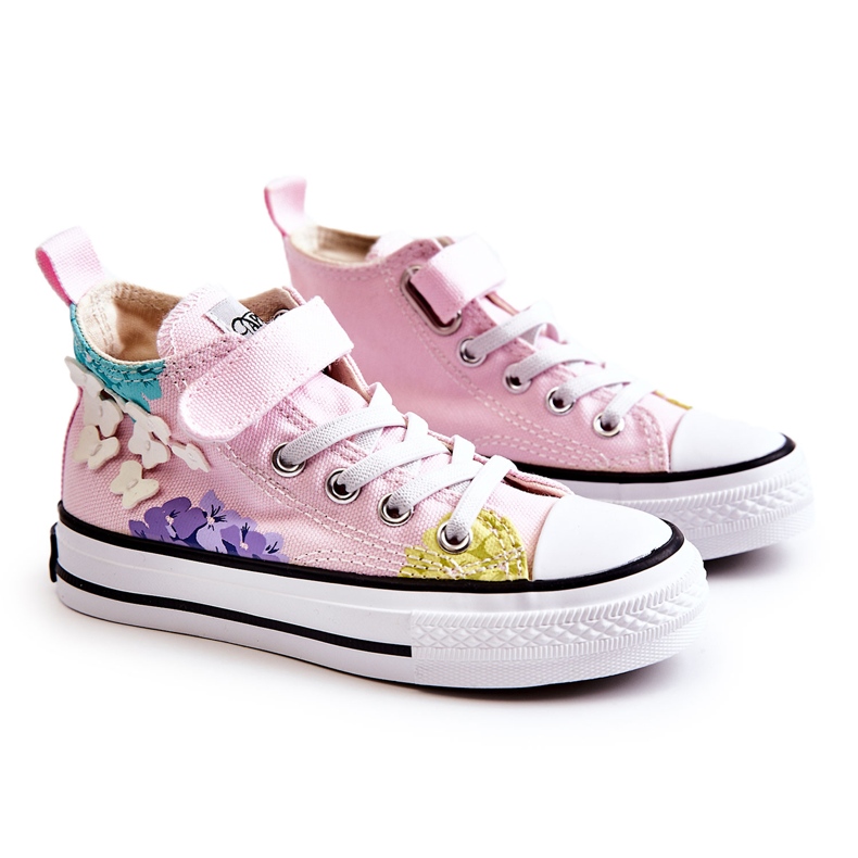 PA1 High-Top-Sneaker aus Stoff für Kinder mit Aufdruck Pink Dorry rosa