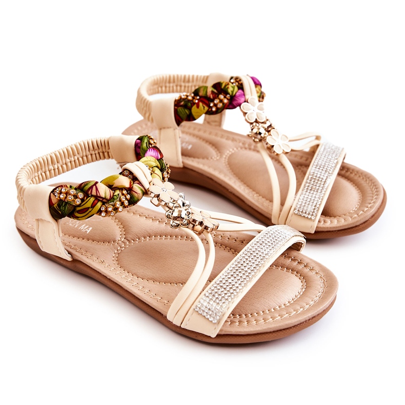 Kinder-Slipper Beige Sammi golden
