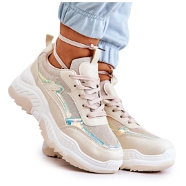 PG1 Glänzende Callisto-Turnschuhe für Damen in Beige