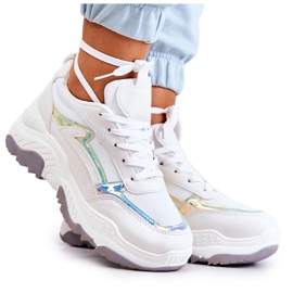 PG1 Glänzende Turnschuhe von Callisto in Weiß für Damen