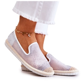 PG1 Espadrilles aus Stoff für Damen mit Zirkonia Grau Deimos weiß silber-