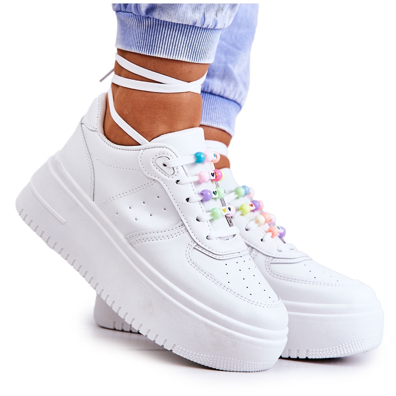 PS1 Gebundene Sportschuhe für Damen Sneakers White Manila weiß