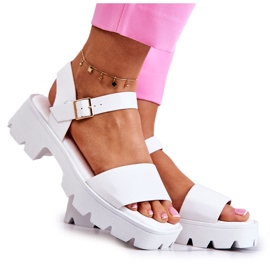 PS1 Ledersandalen mit hohen Absätzen Weiß Sovie