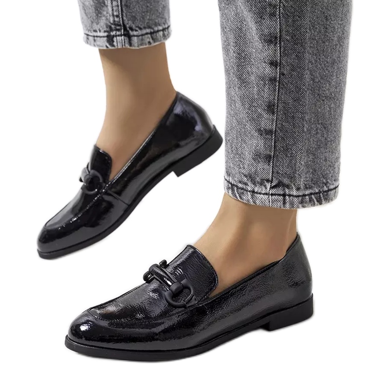 Schwarz lackierte Lederschuhe von Liese