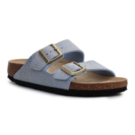 Birkenstock Arizona Shiny Python Dusty Blue W 1021463 blau