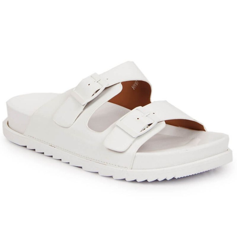 Gummihausschuhe mit weißen Schnallen in S.Barski