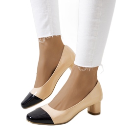 Beige Damenpumps von Dikra schwarz
