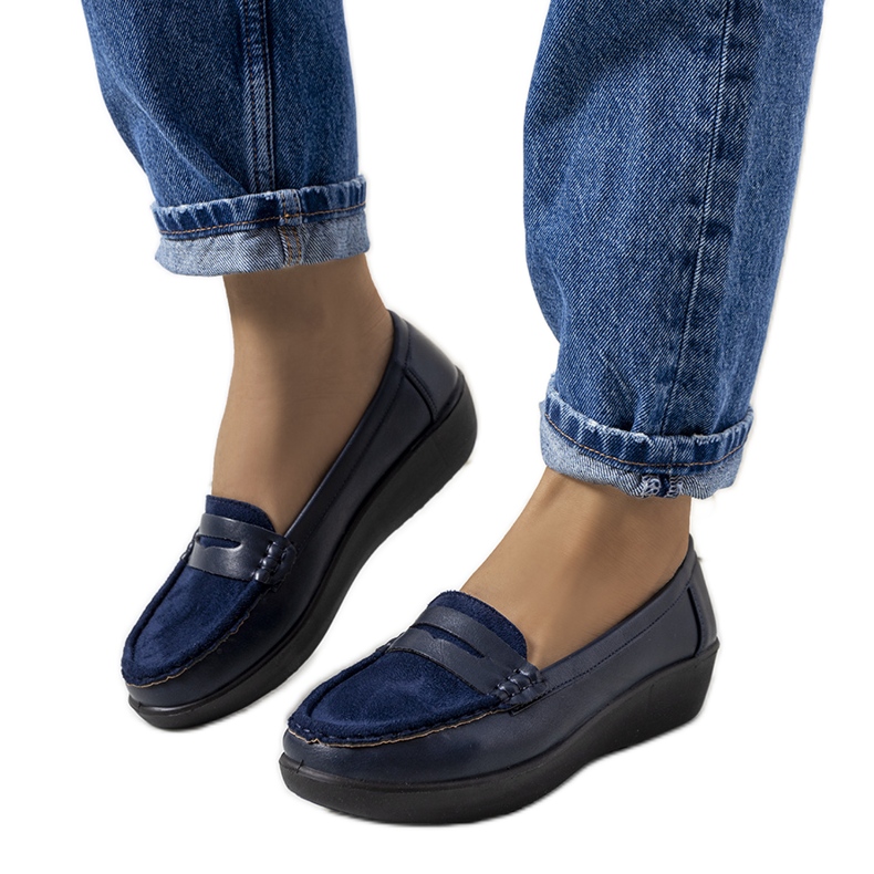 Marineblaue Loafer auf dem Dinsmore Wedge navy blau