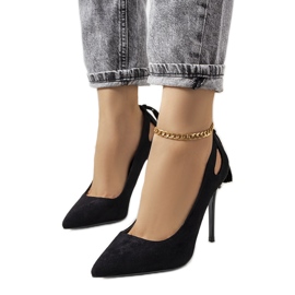 Schwarze Pumps mit dekorativen Anthe-Ausschnitten