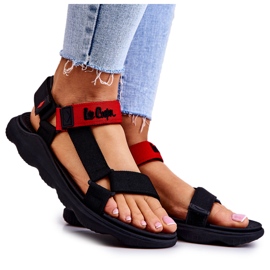 Sportliche Damensandale Lee Cooper LCW-22-34-0954L Schwarz-Rot