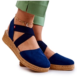 Damen Wildleder Espadrilles Big Star JJ276037 Marineblau