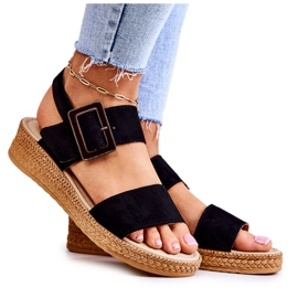 Damen Wildleder Sandalen Big Star JJ276031 Schwarz