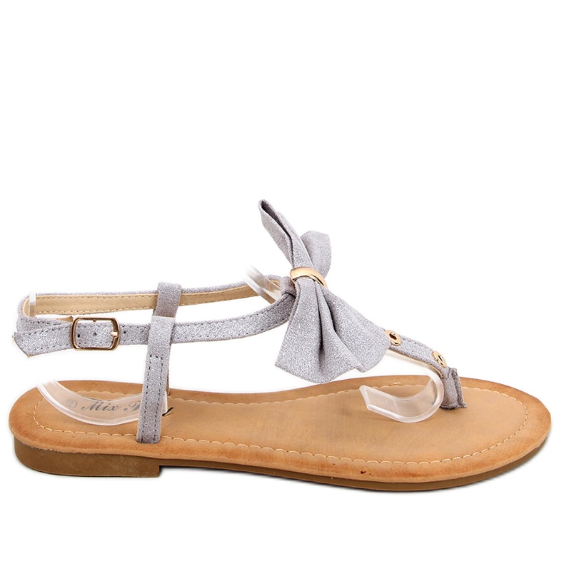 Flip-Flops mit Megi Silver-Schleife grau
