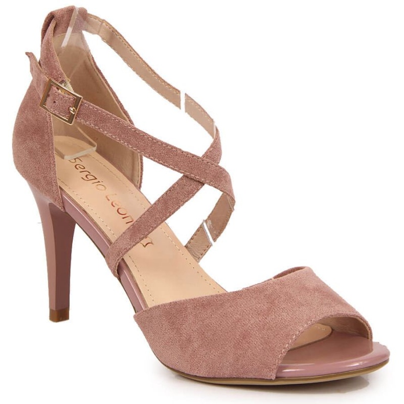 Rosa Sandalen auf einem hohen Absatz W Sergio Leone