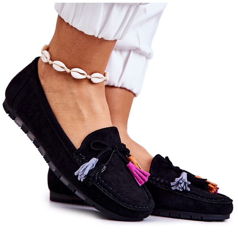 PS1 Schwarze Wildlederloafer von Wilessa für Damen