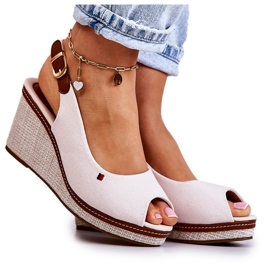 PS1 Bequeme Damensandalen mit Schnalle Beige Thallas