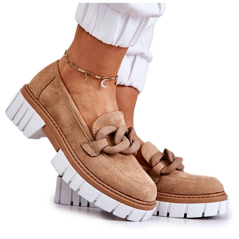 PS1 Wildleder-Loafer mit dunkelbeiger Talisa-Dekoration