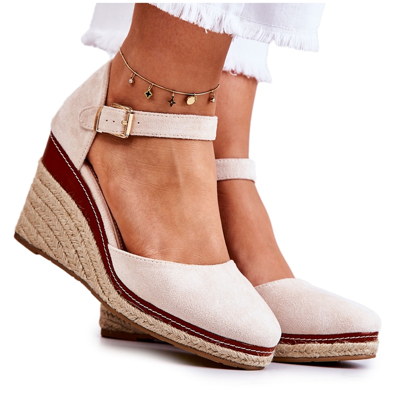 PS1 Damen Beige Espadrilles auf Wedges Tamarill