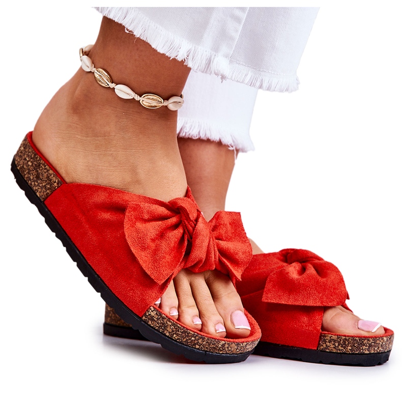 Wendy's orange Korksohle Flip Flops rot