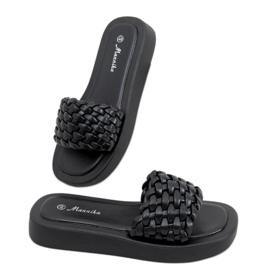 Sandaletten mit hohen Absätzen und geflochtenen Streifen in Elida Black schwarz