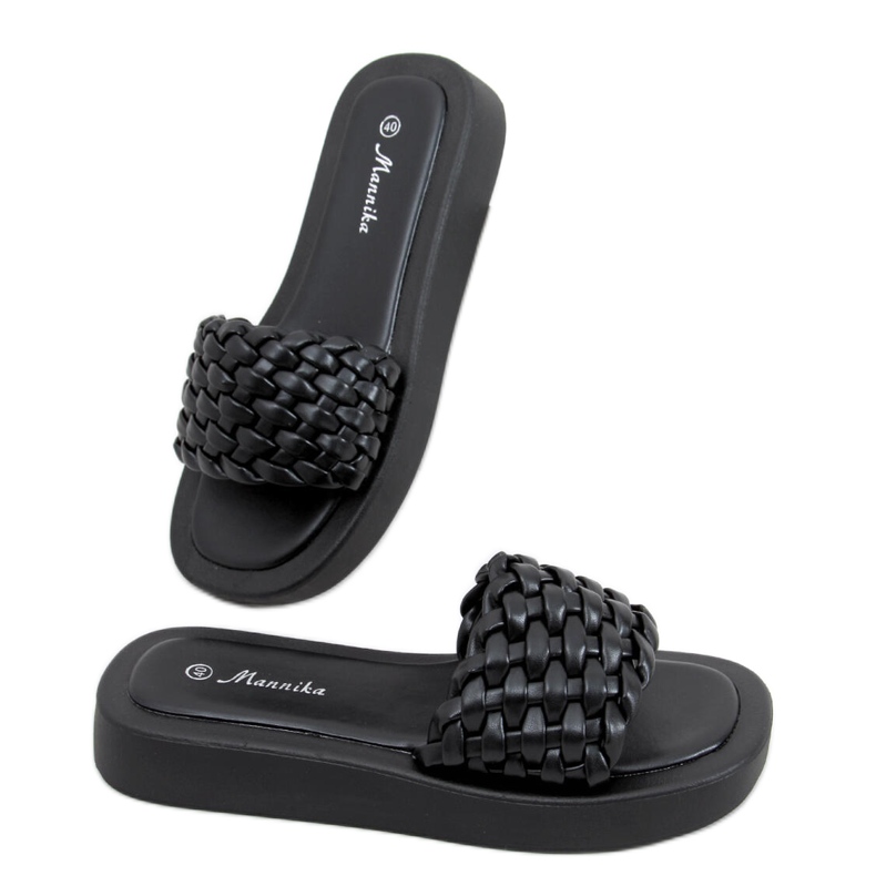 Sandaletten mit hohen Absätzen und geflochtenen Streifen in Elida Black schwarz