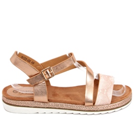 Goldene Espadrilles-Sandalen Katia Champagne rosa
