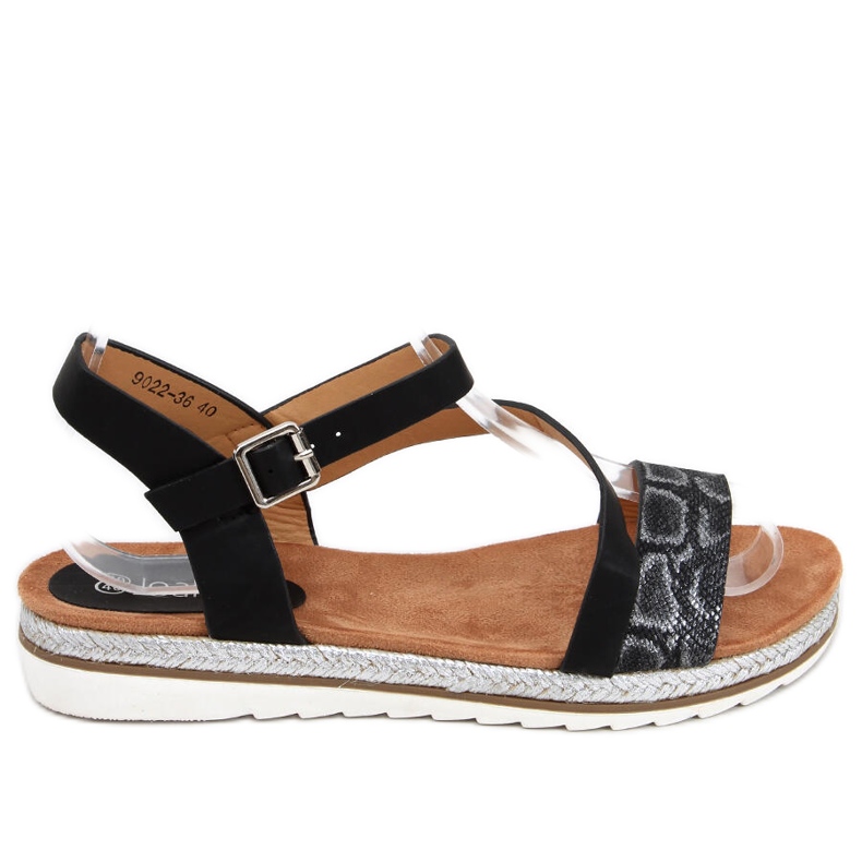 Gold Katia Schwarze Espadrilles-Sandalen