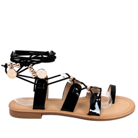 Niala Black Gladiator-Sandalen schwarz