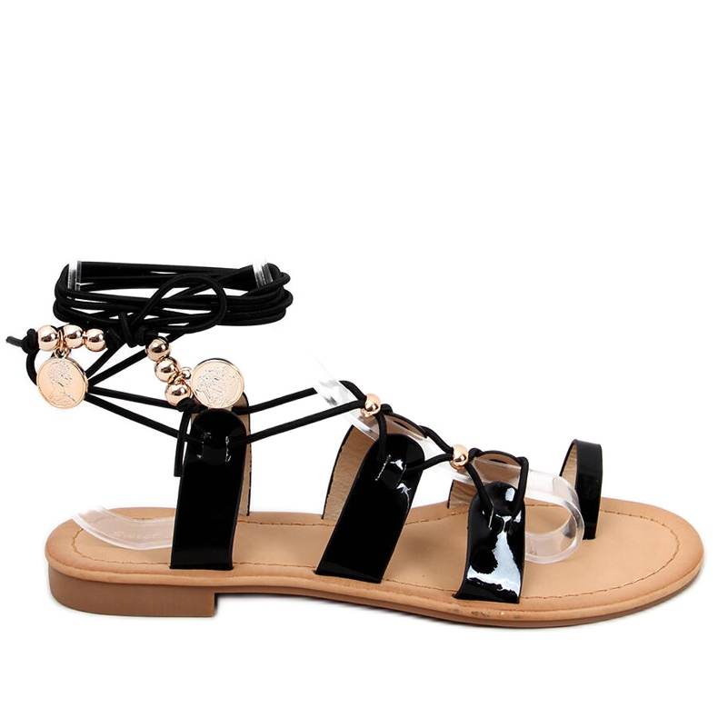 Niala Black Gladiator-Sandalen schwarz