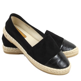 Klammige Espadrilles für Damen schwarz