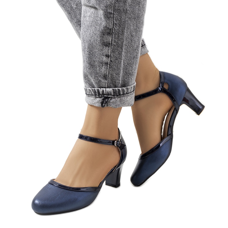 Marineblau glänzende Stayner Pumps navy blau